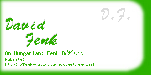 david fenk business card